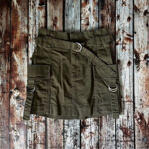 Garage Green Belted Cargo Utility Skirt